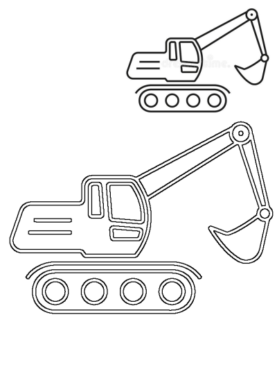Excavator line icon on white background royalty illustration, perfect for construction, machinery, or building site content.