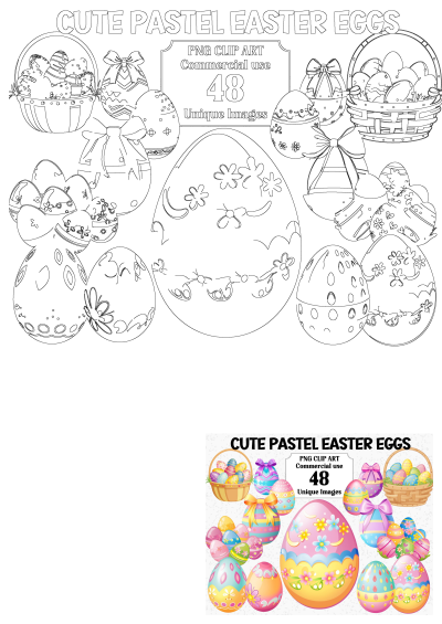 Cute pastel Easter eggs with bows and flowers. Festive image showcasing decorated Easter eggs in pastel colors, perfect for spring designs.