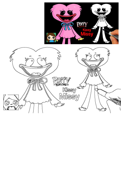 Easy tutorial: How to draw Kissy Missy from Poppy Playtime! Cute character drawing guide for fans of the game. Learn simple drawing techniques.