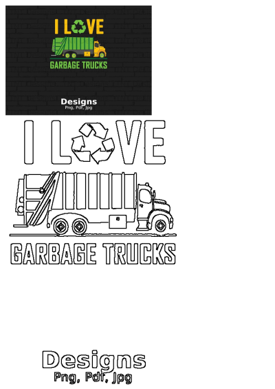 I love garbage trucks design on a black brick wall with the words, designs, and logos. Fun graphic for garbage truck enthusiasts.