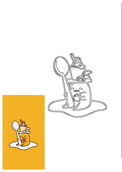 Cute cartoon illustration of Gudetama holding a spoon with dessert balanced on its head. Funny, vibrant on a yellow background.
