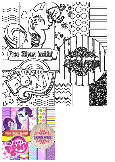 My Little Pony digital papers background with Rarity, offers free clipart. The digital papers are all different colors and patterns. 