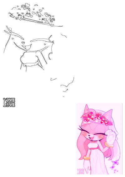 A beautiful drawing of a girl with pink hair, wearing a tiara, and holding a flower, radiating charm and elegance. A sweet and girly illustration.