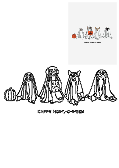 three dogs in halloween costumes standing next to each other with pumpkins on their heads