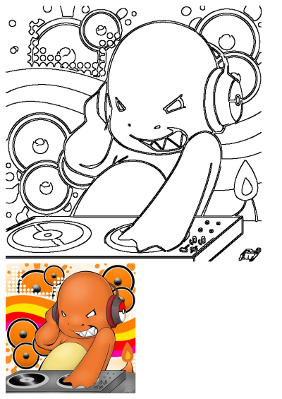 Mimythedog presents DJ Charmander! A vibrant orange Pokemon spinning tunes with headphones, ready to light up the party. 