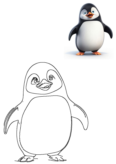 Cartoon penguin standing in front of a white background. This adorable penguin is a high-quality digital rendering. 