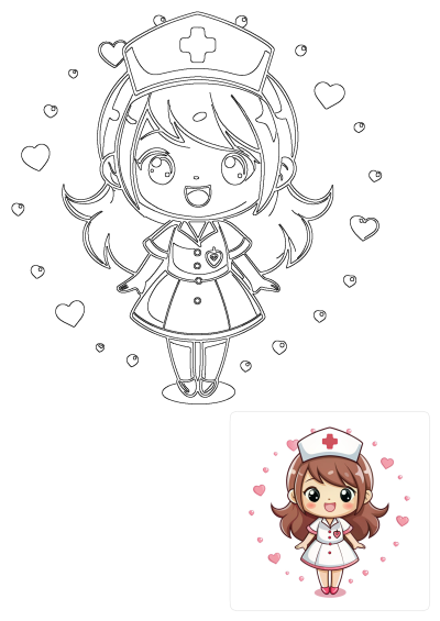 Cute kawaii nurse character vinyl decal stickers on Redbubble! Charming smile and heartwarming presence makes the perfect gift for healthcare workers.
