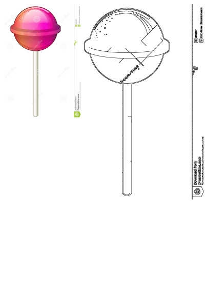 Pink lollipop on a white background. A glossy, round pink and orange lollipop on a stick, a sweet and colorful confection.