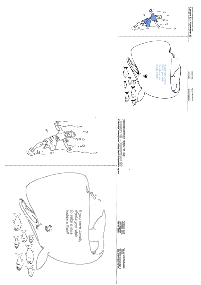 a drawing of a whale and its babies