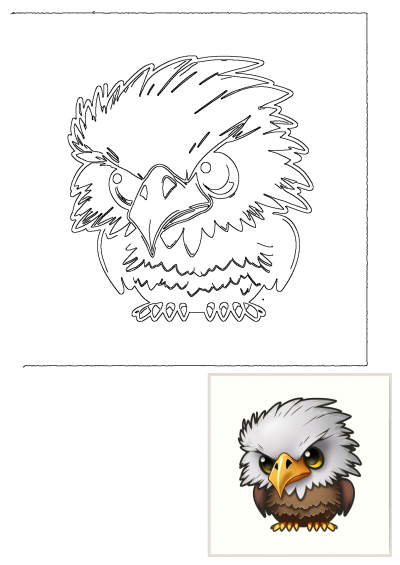 Gallery quality cartoon eagle print on lightly textured 100% cotton paper. This little guy has an eagle eye and body in multiple sizes.