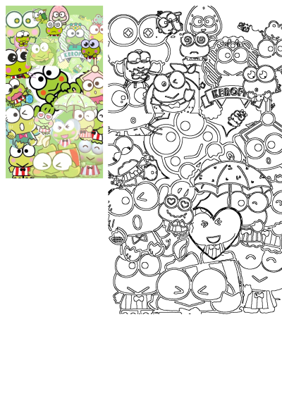 An image of many different cartoon characters, showcasing a collage of Keroppi the frog in various adorable poses and outfits. A cute Sanrio themed picture.