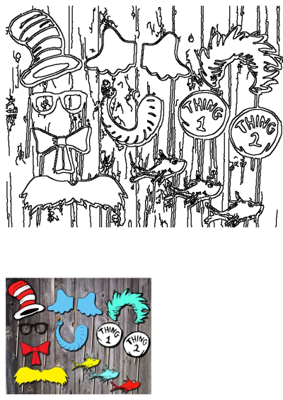 Cat in the Hat photo booth props for Dr Seuss themed birthday party or baby shower. Includes Thing 1, Thing 2 and more!