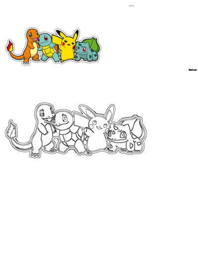 Pokemon stickers featuring Charmander, Squirtle, Pikachu, and Bulbasaur. These colorful Pokemon stickers are different colors and sizes.