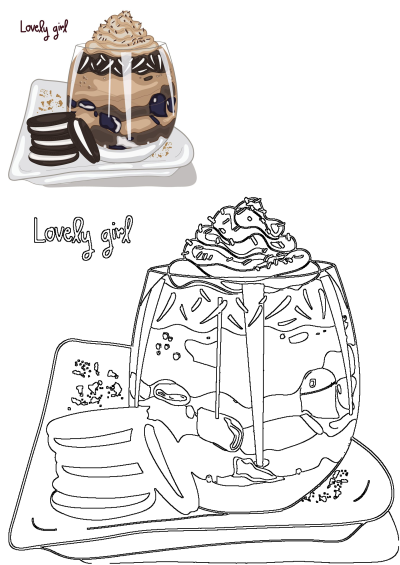 A delectable chocolate layered dessert in a glass with whipped cream, alongside a stack of tempting Oreo cookies, perfect for a sweet treat.