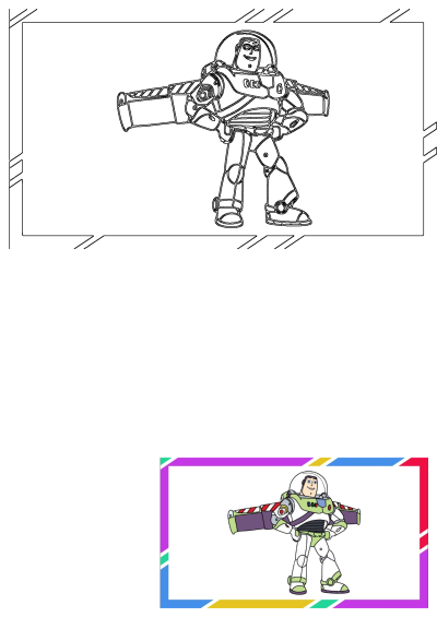 Buzz Lightyear cartoon drawing. A fun illustration of the iconic Toy Story character in his space ranger suit, ready for an adventure. 