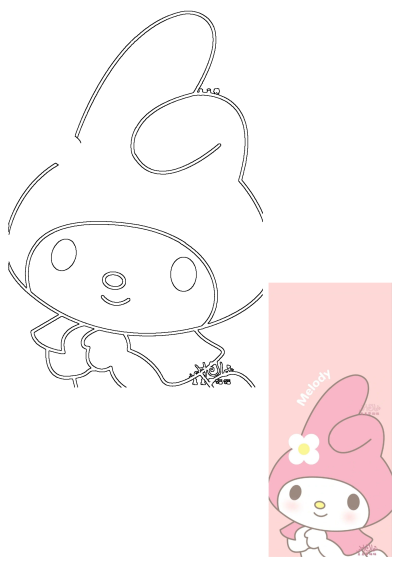 My Melody phone case is pink and has a white flower on it's head. Cute cartoon image of My Melody in a light pink background.