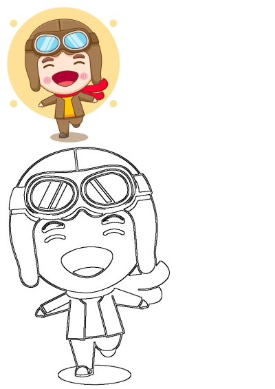 Adorable cartoon character of a smiling boy in a pilot's outfit with goggles and a red scarf, ready for an adventure! Flying high concept.