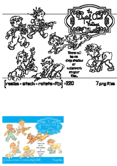PNG png file sets are useful for all your art and craft projects. Set of vintage digital clip art featuring children and animals.