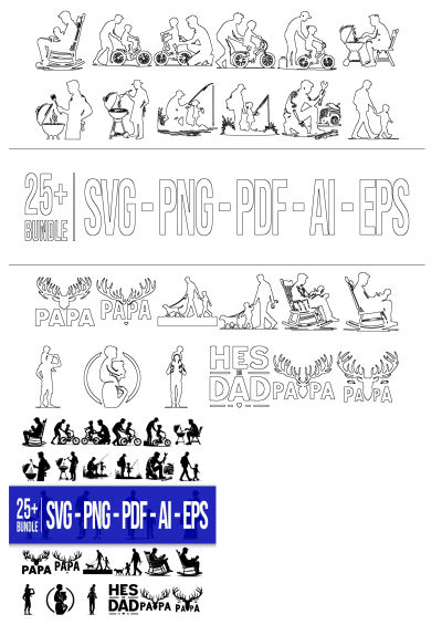 the silhouettes of people and animals are shown in this graphic style, including an image of