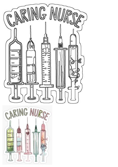 Show your appreciation with this Caring Nurse sticker featuring watercolor syringes! Great gift for nurses, medical students, or healthcare heroes.