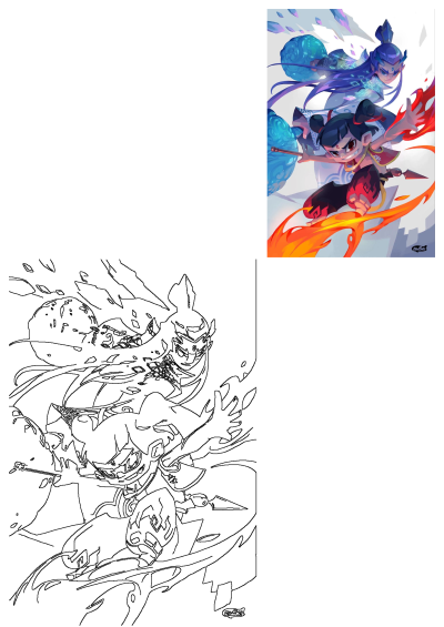Dynamic image of Nezha and Ao Bing, characters with fire and ice powers, showcasing their intense abilities and unique design elements.