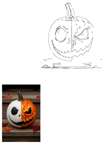 20 Halloween Pumpkin Painting Ideas - Split-Face Jack Skellington Pumpkin