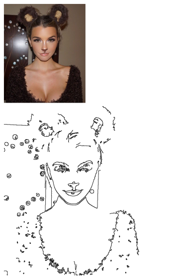 A woman wearing bear ears headband and bear makeup. A brown outfit. Ideal for Halloween or animal themed cosplay or costume party.