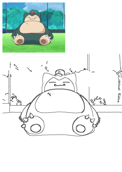 Cartoon image of Snorlax Pokemon sitting on a green field wearing a red cap. Relaxed cartoon character in nature based on the provided alt description.