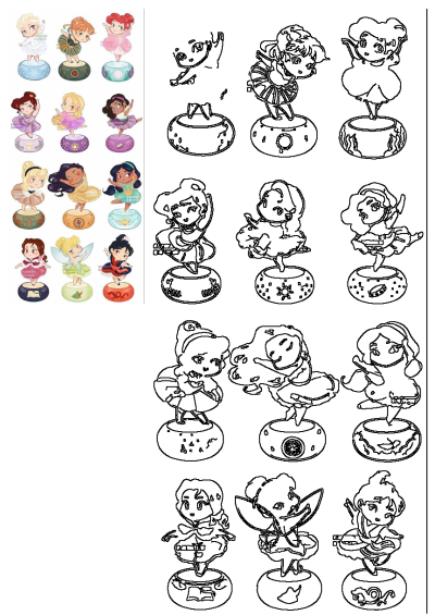 Chibi Disney Princesses as ballerinas in unique dresses, each standing on a pedestal related to their movie, fan art.