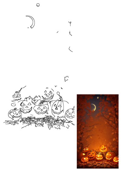 a group of carved pumpkins sitting in front of a full moon on a fall night