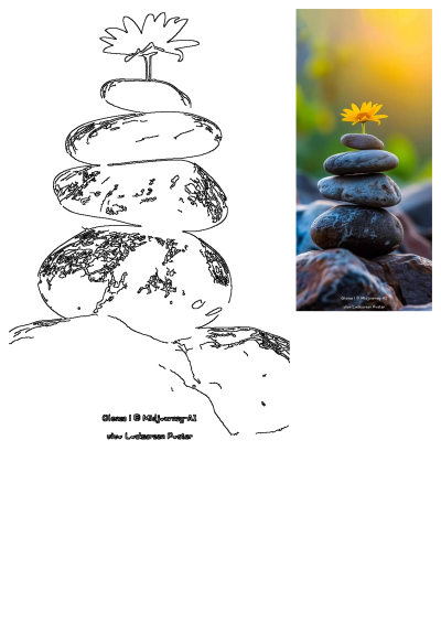 Zen harmony: Balanced stones topped with a vibrant yellow flower against a soft, natural backdrop. Symbolizing peace, balance, and growth.