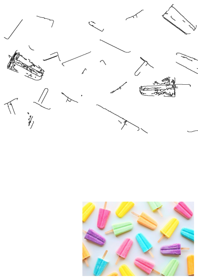 A vibrant display of colorful fruit popsicles arranged on a clean white surface. Delicious treat with a refreshing and summery vibe.