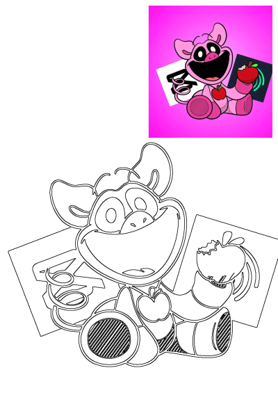 Cute pink pig drawing holding red apple. Alt: Pin de ? ᜊ➣ʙʟᴜᴇ_ʙᴇʀʀɪʏ ? en Sizin Pinleriniz | Dibujos lindos sencillos, Dibujos, Dibujitos lindos