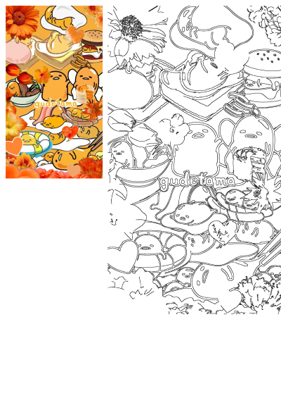 Image featuring Gudetama in food forms with orange flowers. Alt: an image of some food and flowers in the background with words that say, i love you
