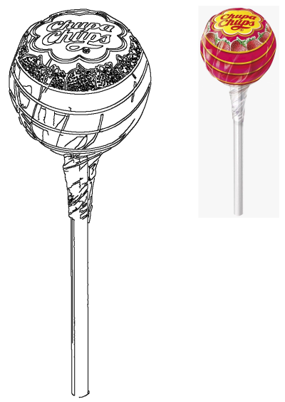 Strawberry flavored Chupa Chups lollipop with a plastic stick. Sweet treat, perfect for satisfying your sweet tooth.