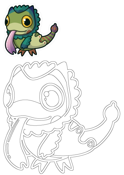 Chibi Pukei Pukei sticker. Cute vinyl decal sticker of the Monster Hunter character. Available for sale by beastsaint in 2025.