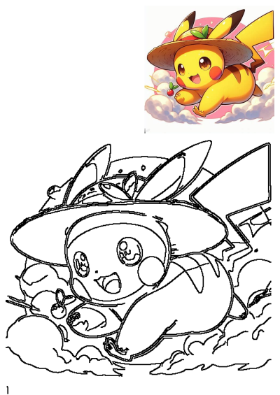 Cartoon Pikachu happily flying through the clouds, wearing a sombrero, and with a cherry in hand. Playful illustration of a beloved Pokémon character.
