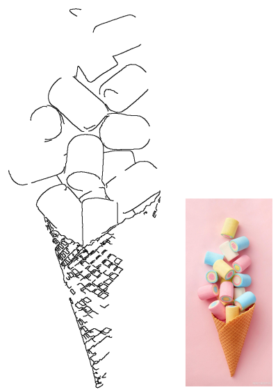 A waffle ice cream cone overflowing with pastel colored marshmallows of various sizes, set against a soft pink background,creating a sweet treat.