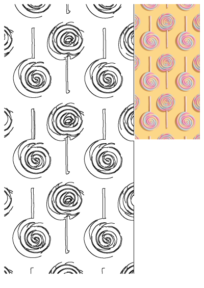 A vibrant pattern of colorful lollipops on a yellow background. Perfect for sweet treat lovers and those seeking fun, playful images.