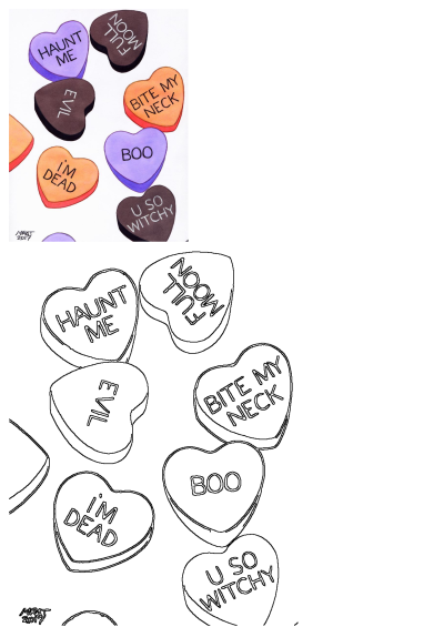 Conversation Hearts ink color pencil and digital. Halloween, Witchy Valentine's Day Decor, Spooky Valentine Quotes, and Background