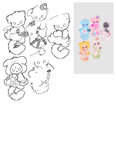 Pin on Salvamentos rápidos, features cute character designs by Milki Purr of colorful, whimsical plushies with unique details and accessories.