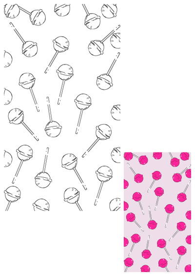 Fun pink lollipop pattern image. Perfect for backgrounds, wallpapers, or adding a sweet touch to your design projects. 