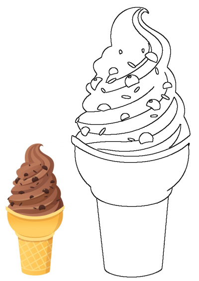 A delicious chocolate ice cream cone with chocolate chips on top. Perfect for a sweet treat on a hot day. 